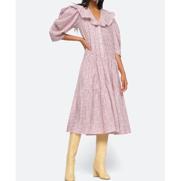 NWOT SEA New York Midi Floral Ida Button-Down Dress - Picture 3 of 7